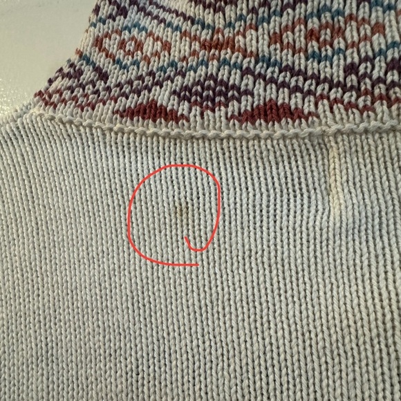 VTG 90s Nordic Fisherman Hearts Fair Isle Sweater Cotton Grannycore Cottagecore - Picture 10 of 16